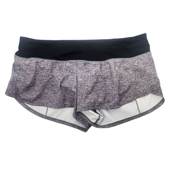 Lululemon Speed Up High-Rise Lined Shorts 2.5" Women's Size 10 Black and Gray - Picture 6 of 6